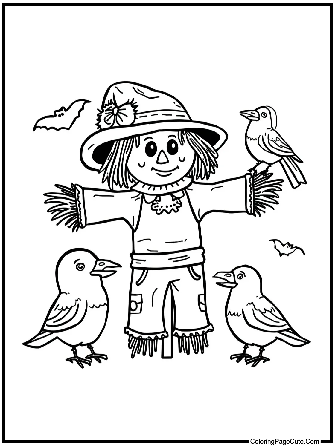 scarecrow with crows