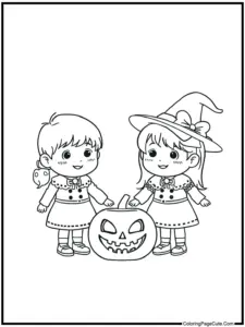 Cute Halloween Coloring Page