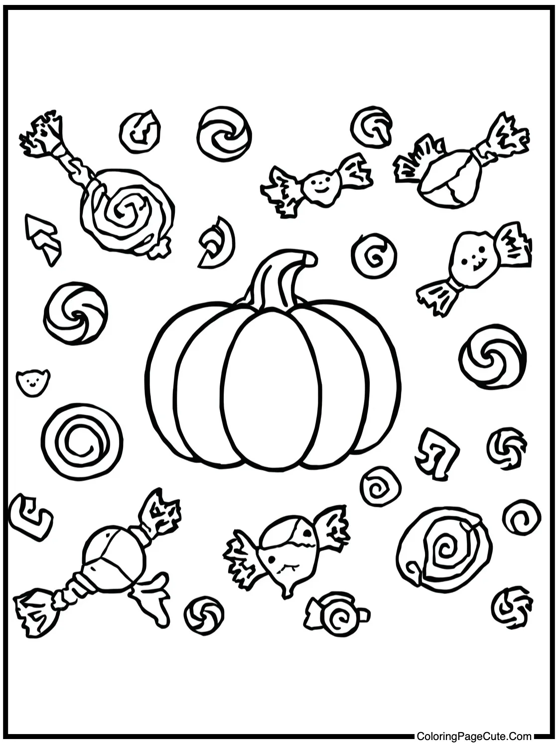 candy scattered around