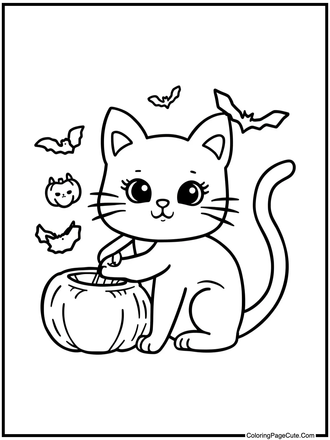 black cat stretching