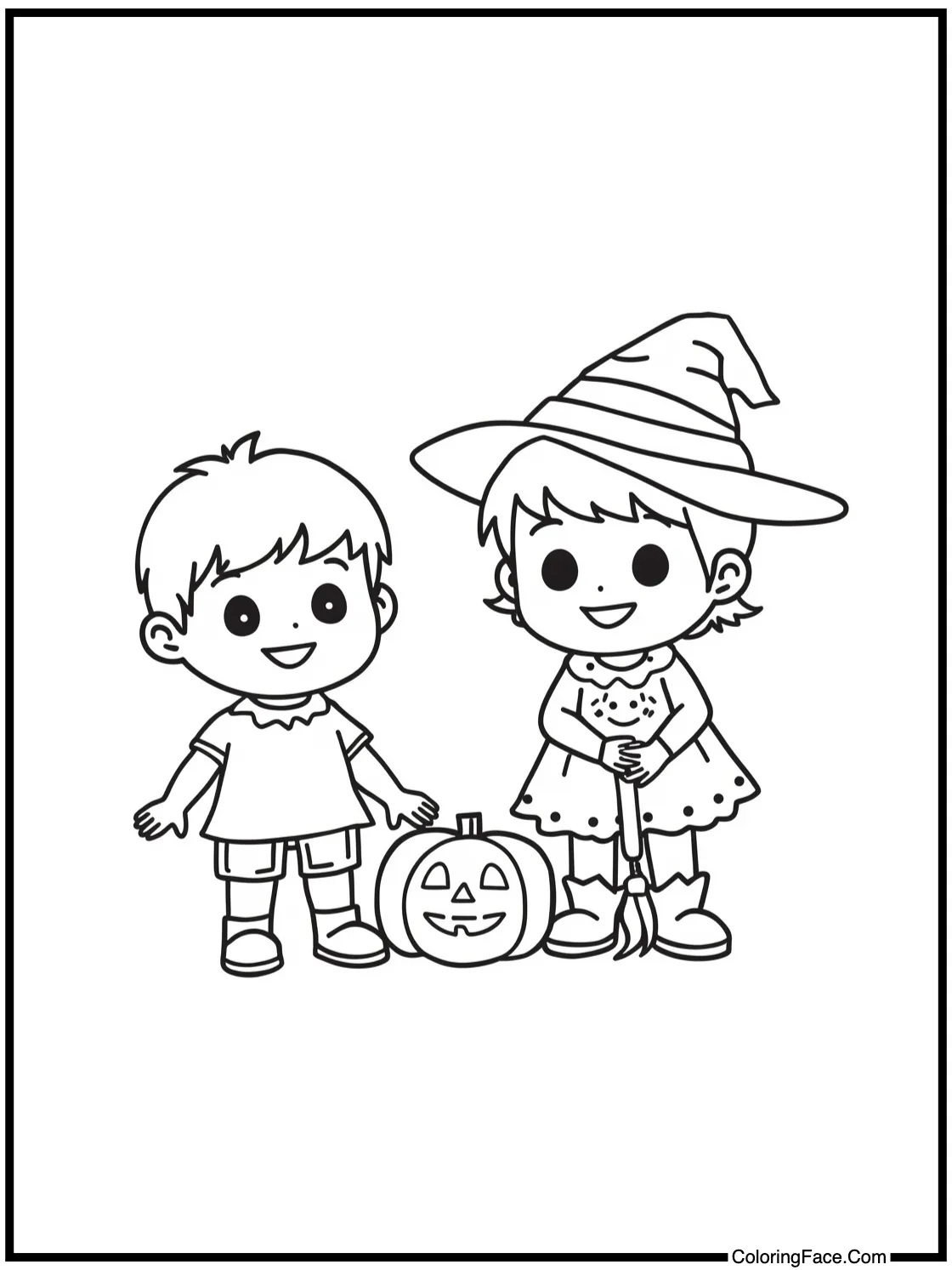 happy trick-or-treaters