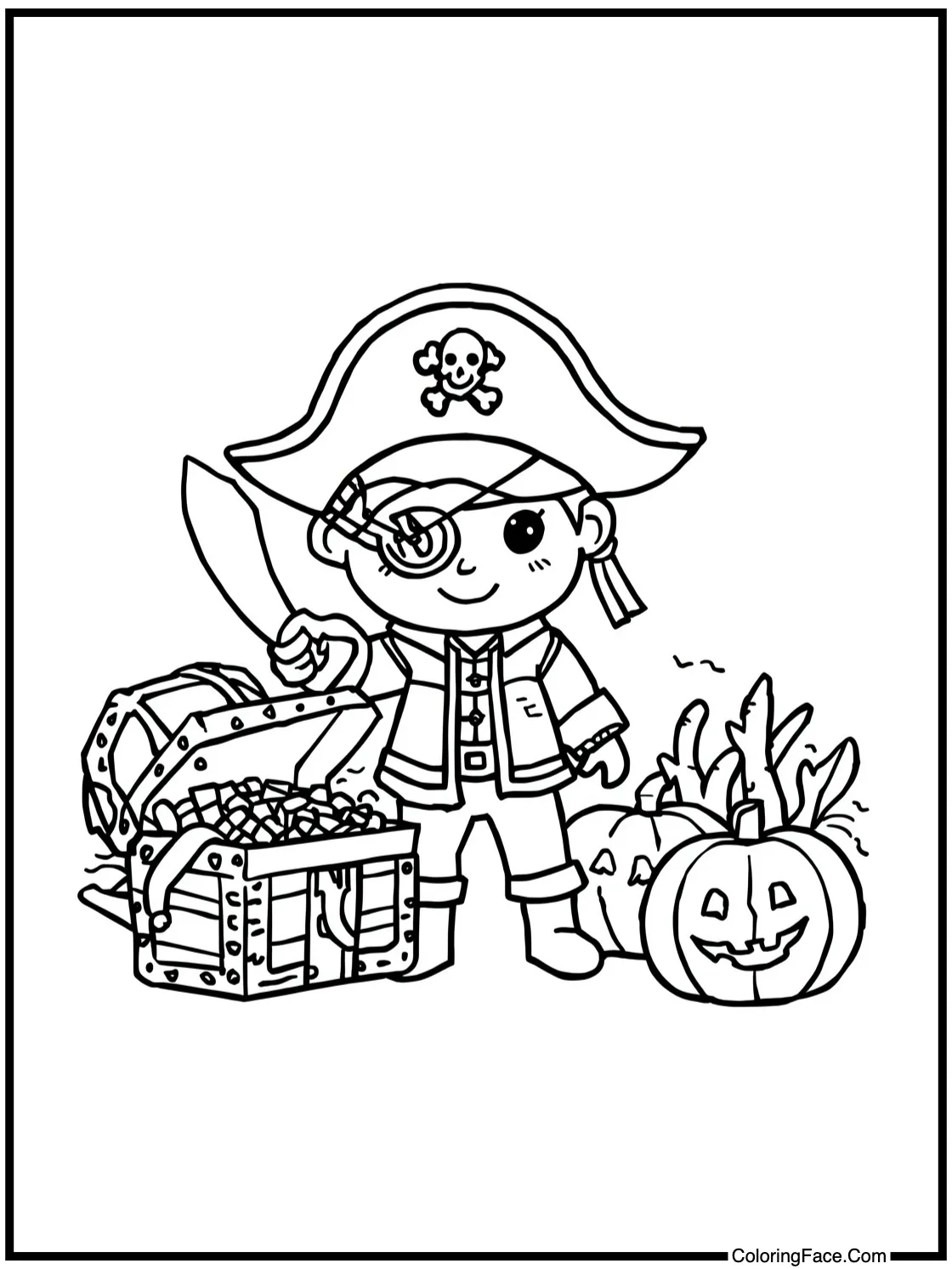 pirate finding treasure