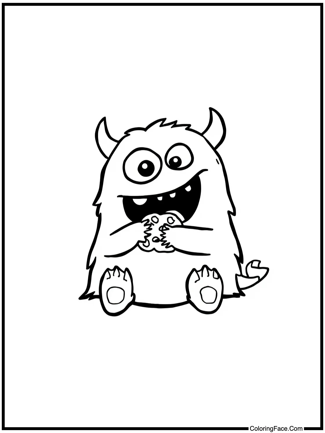 monster eating cookies