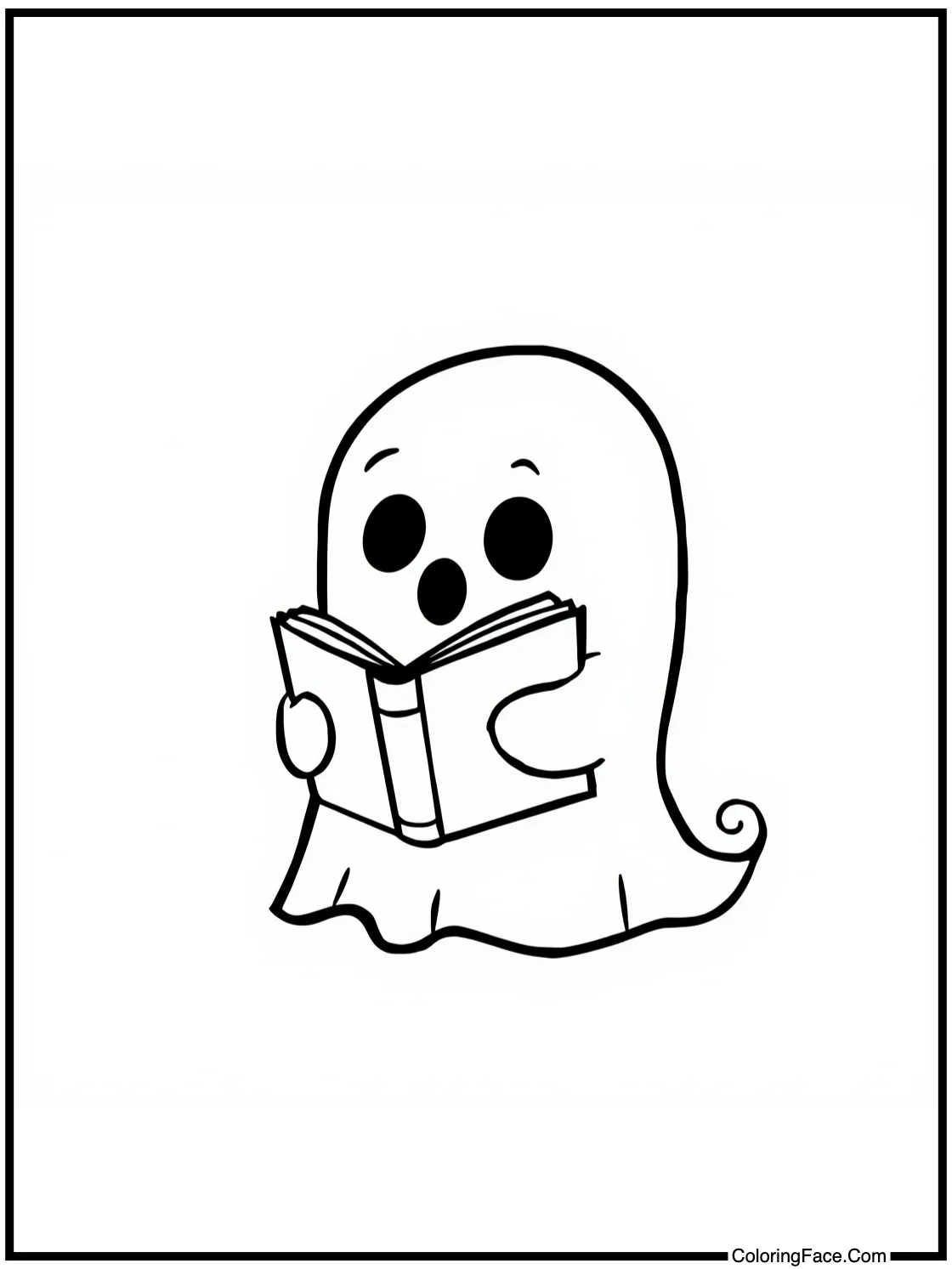 ghost reading a book