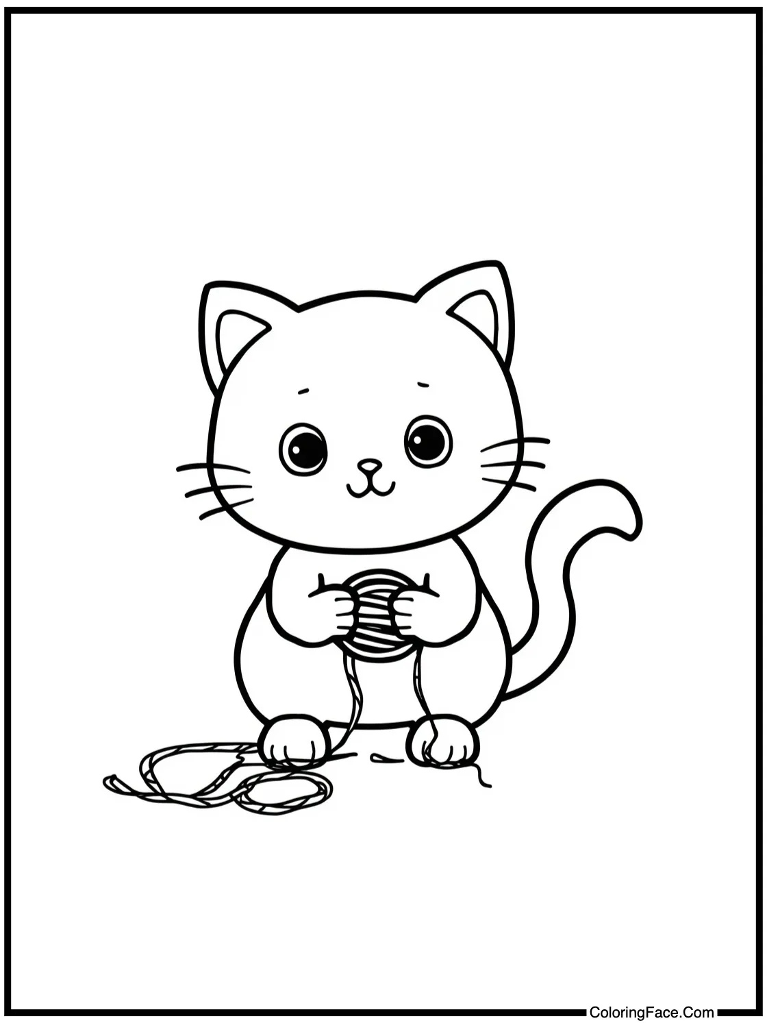 cat playing with yarn