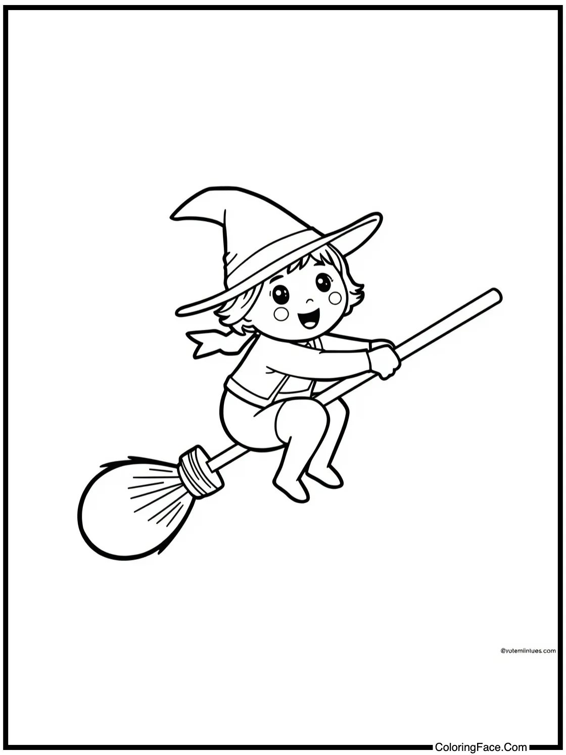 broomstick flying high