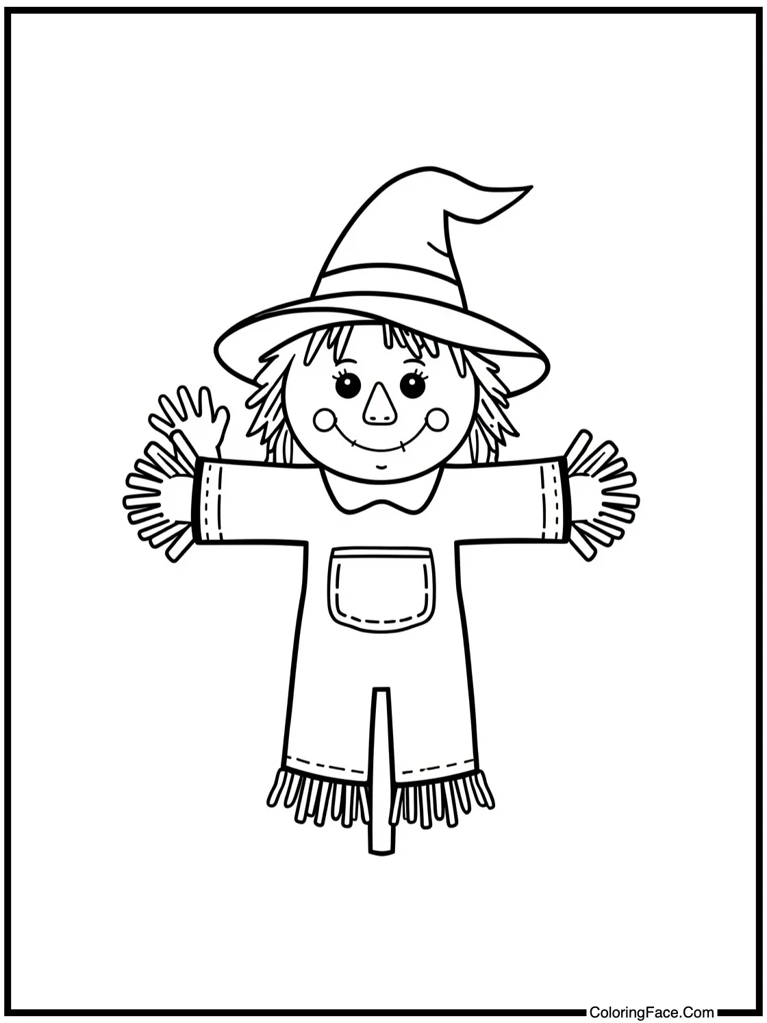 friendly scarecrow waving