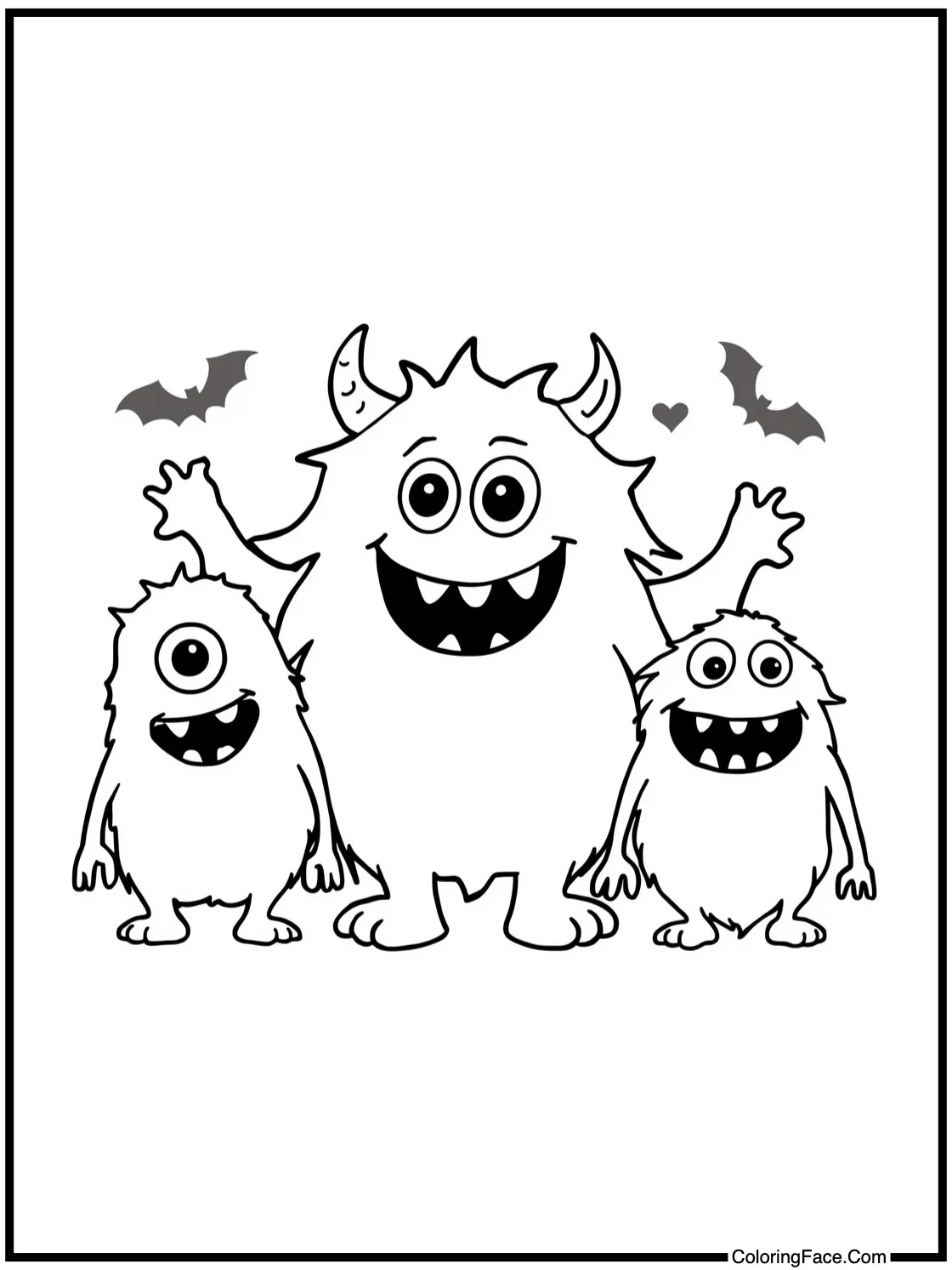 cheerful monster friends