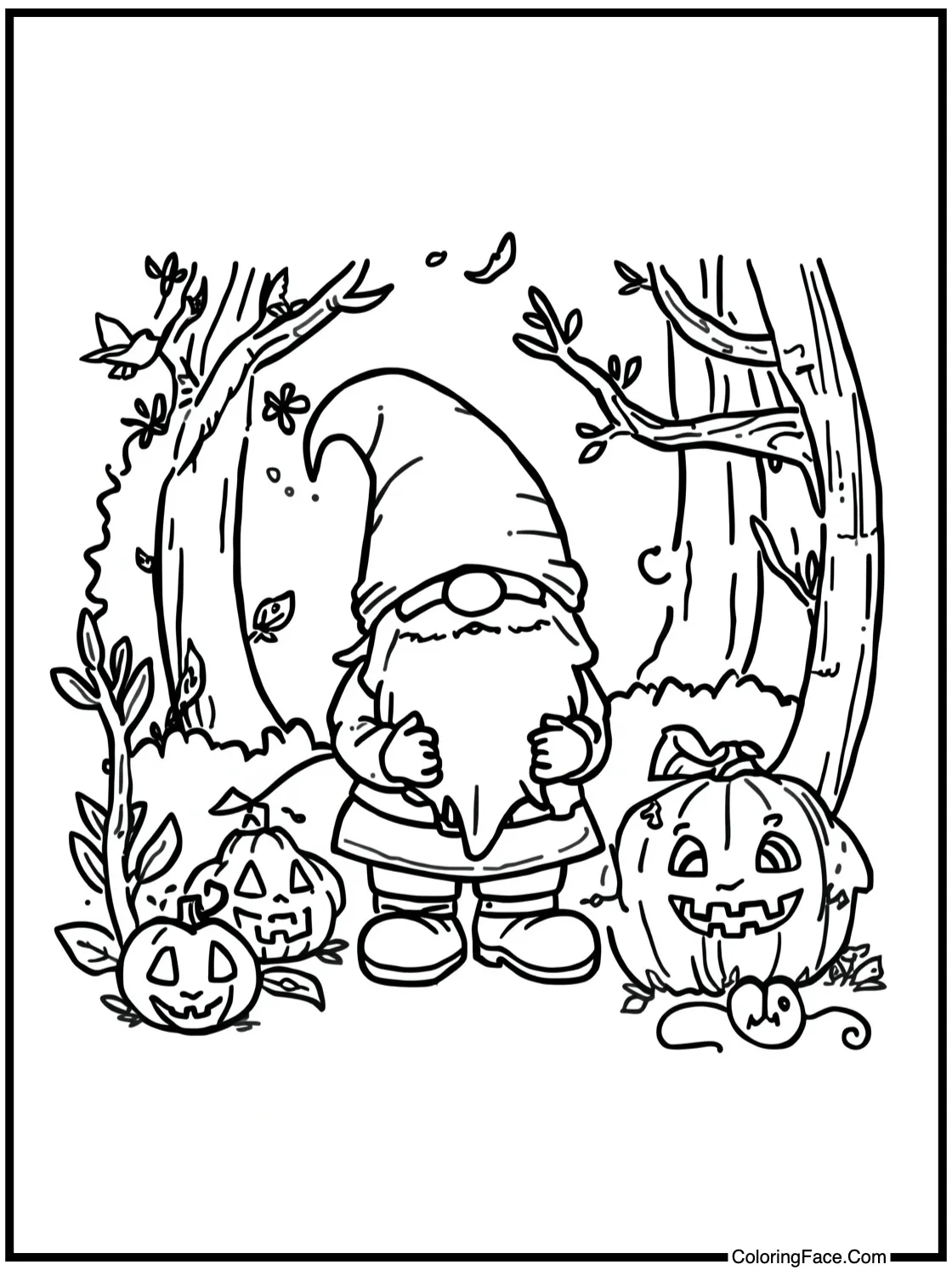 gnome exploring forest