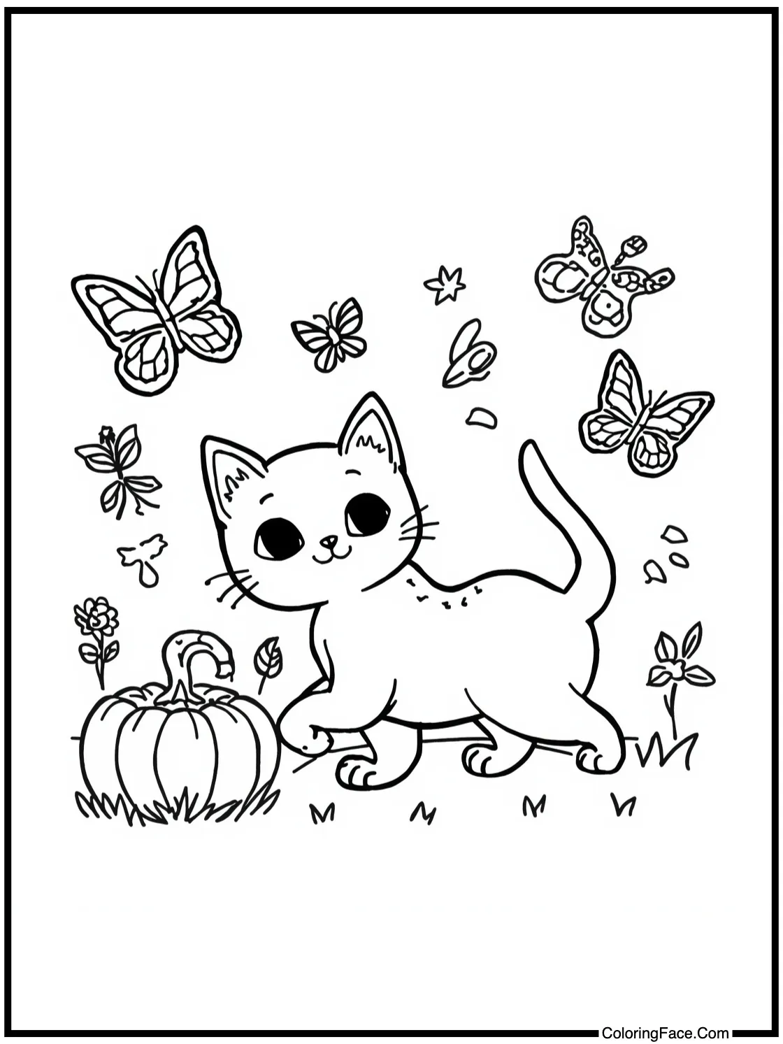 cat chasing butterflies