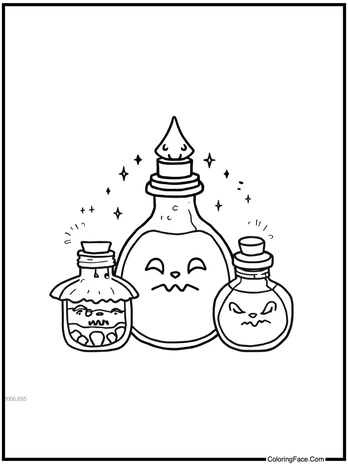 glowing potion bottles
