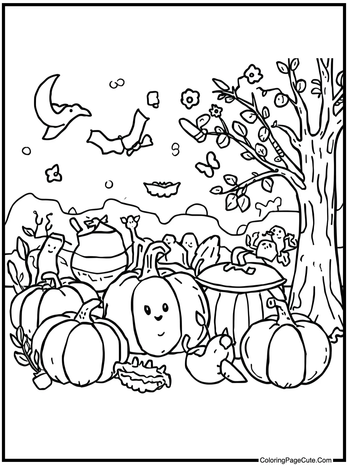 cheerful autumn scene