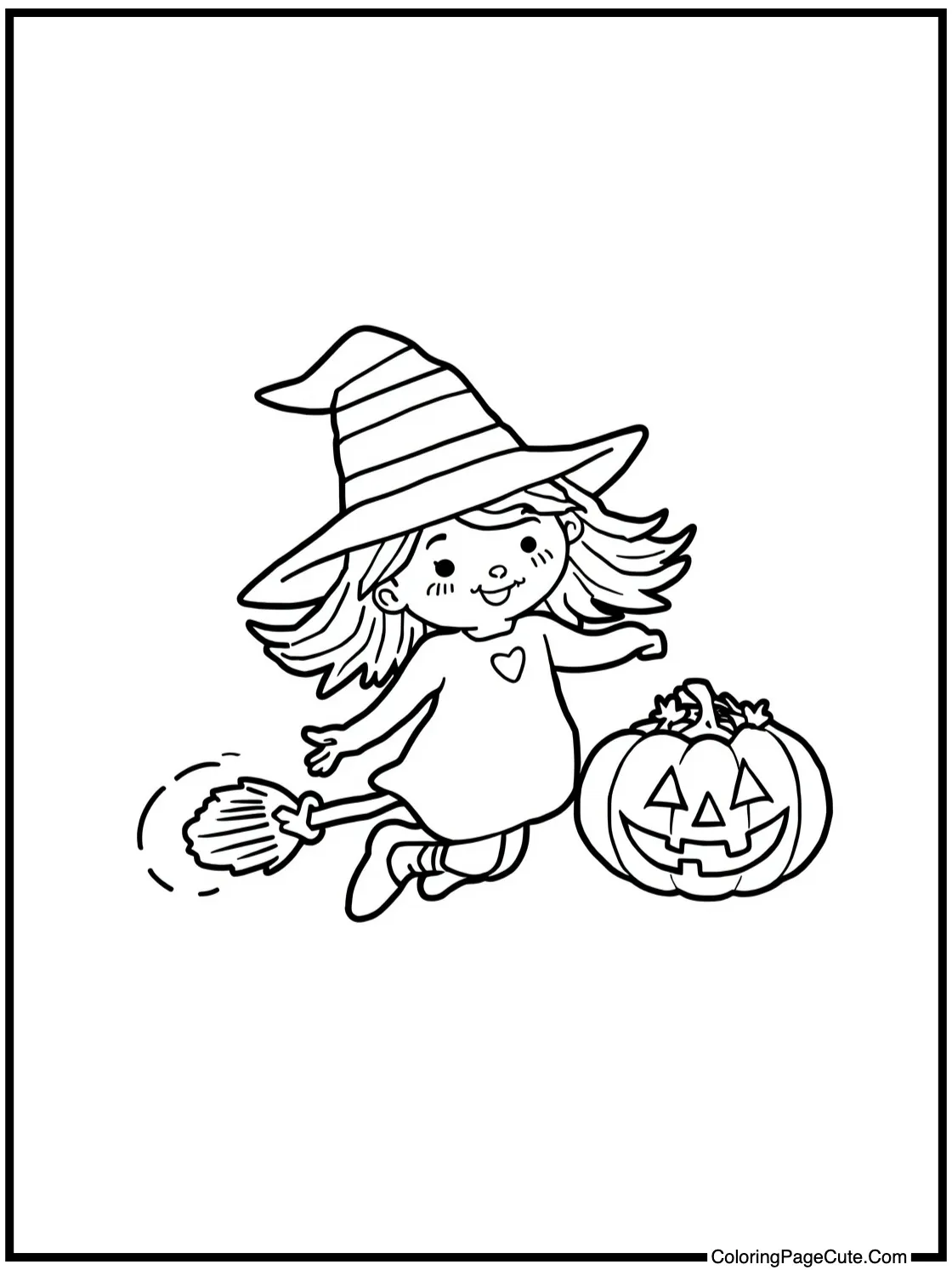 happy witch flying