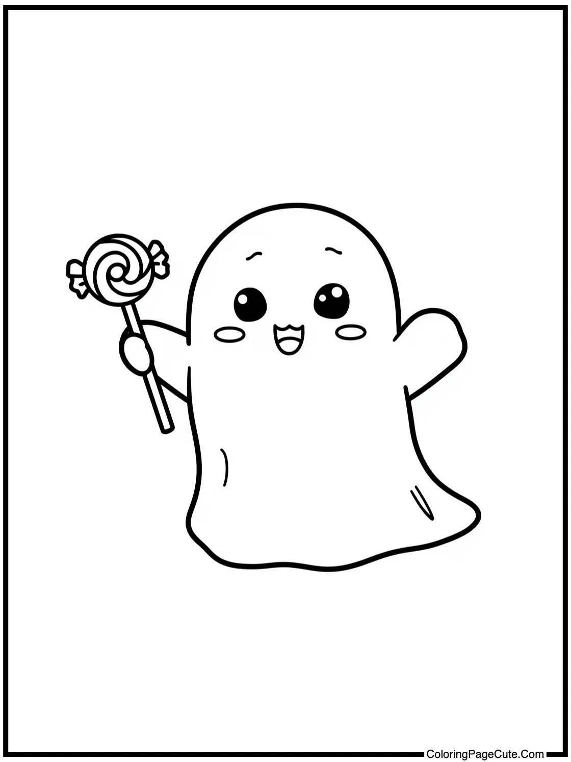 cute ghost with candy
