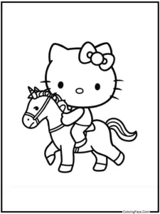 Cute Hello Kitty Coloring Pages