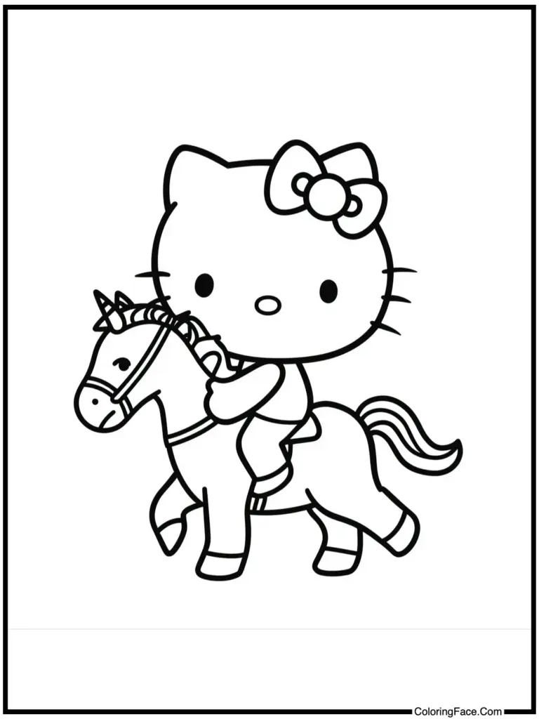 Cute Hello Kitty Coloring Pages