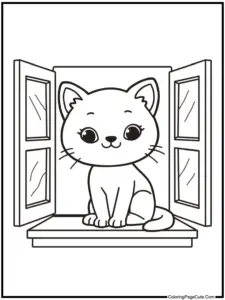 Cute Kitten Coloring Pages For Kids