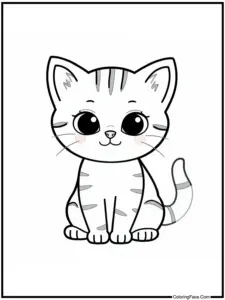 Cute Kitten Coloring Pages for Kids