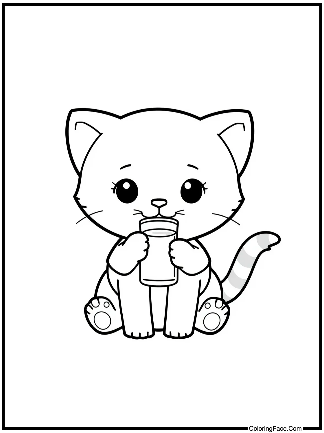 drinking milk happily