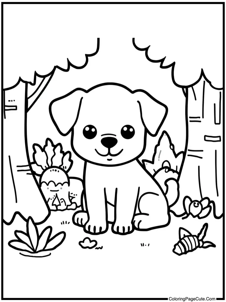 Cute Puppy Coloring Pages
