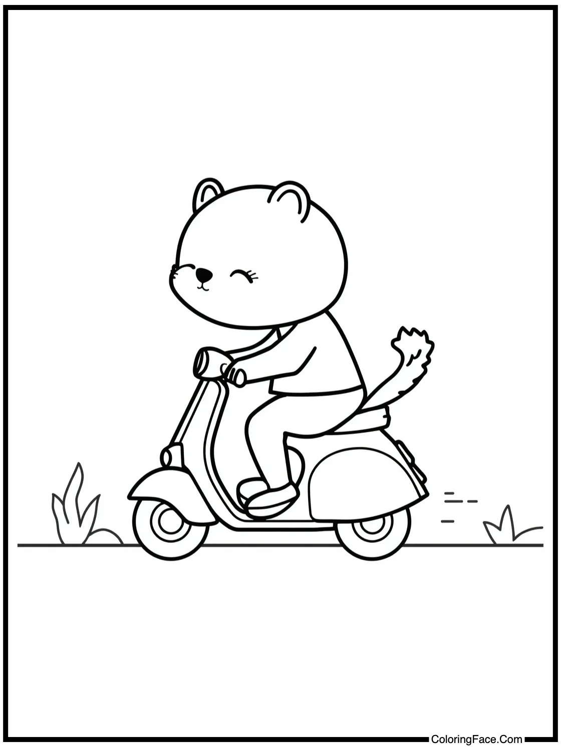 riding a scooter