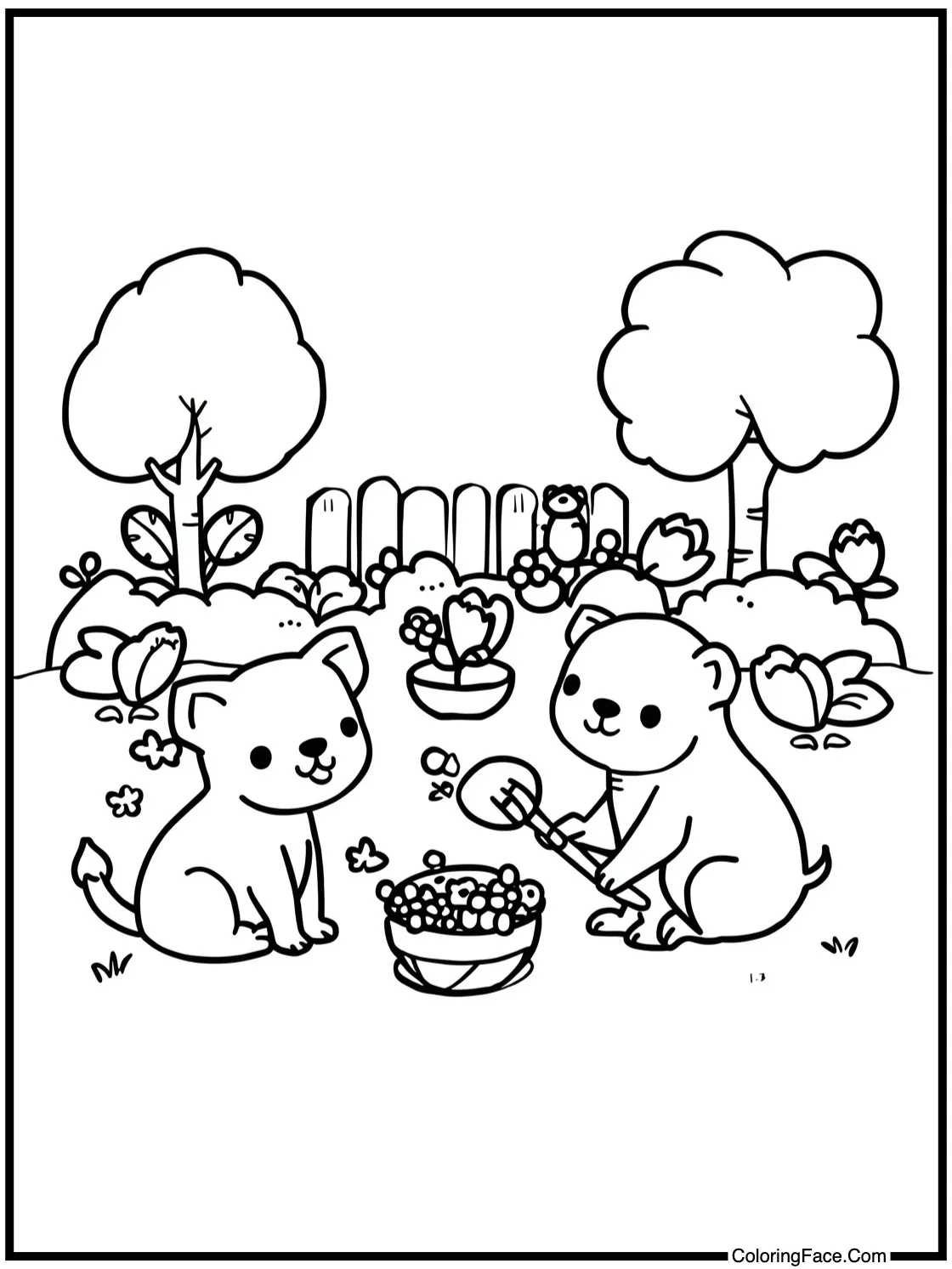 playing in the garden