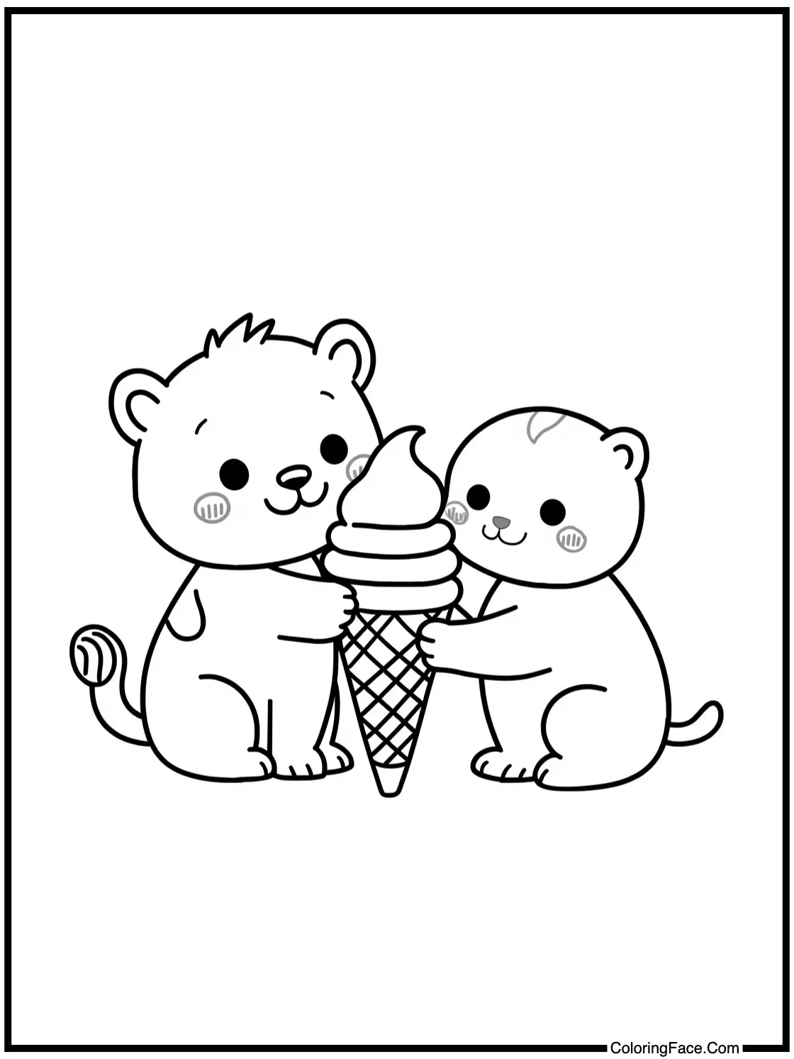 sharing an ice cream