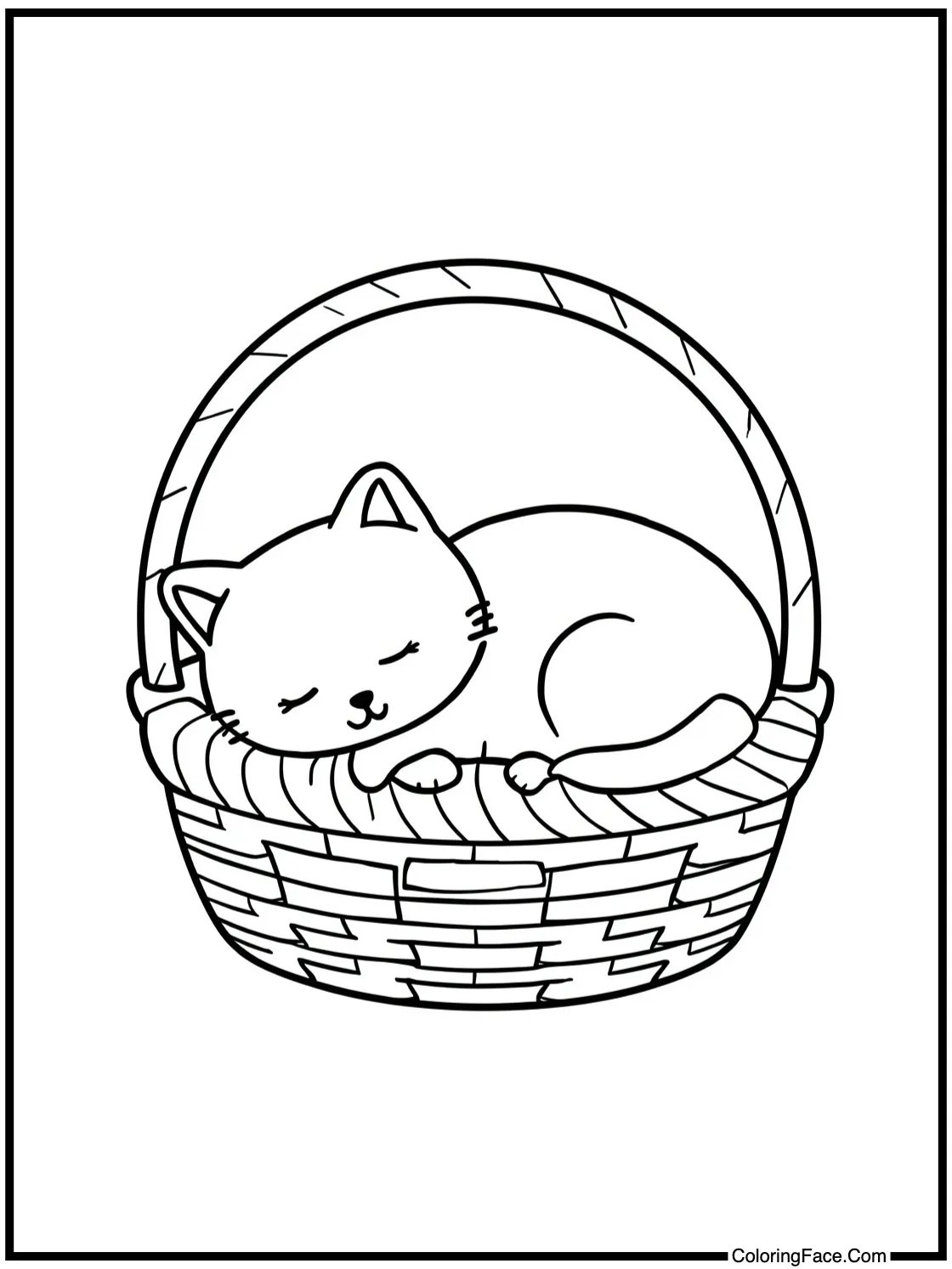 napping in a basket