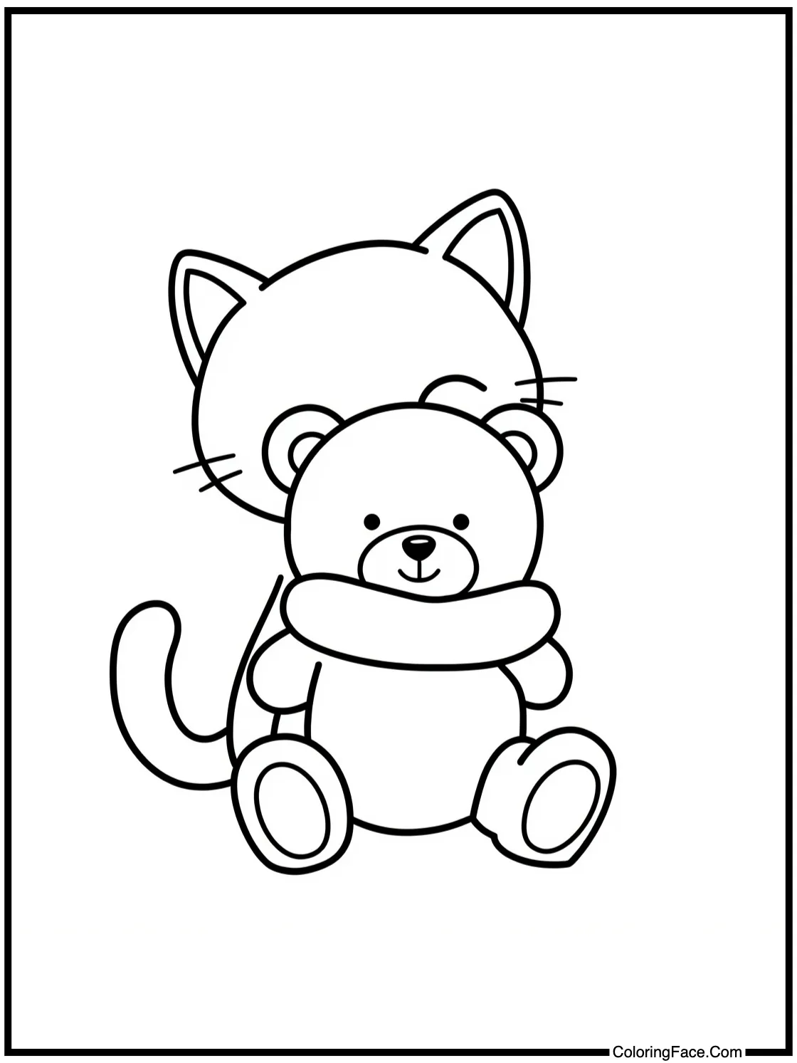 hugging a teddy bear