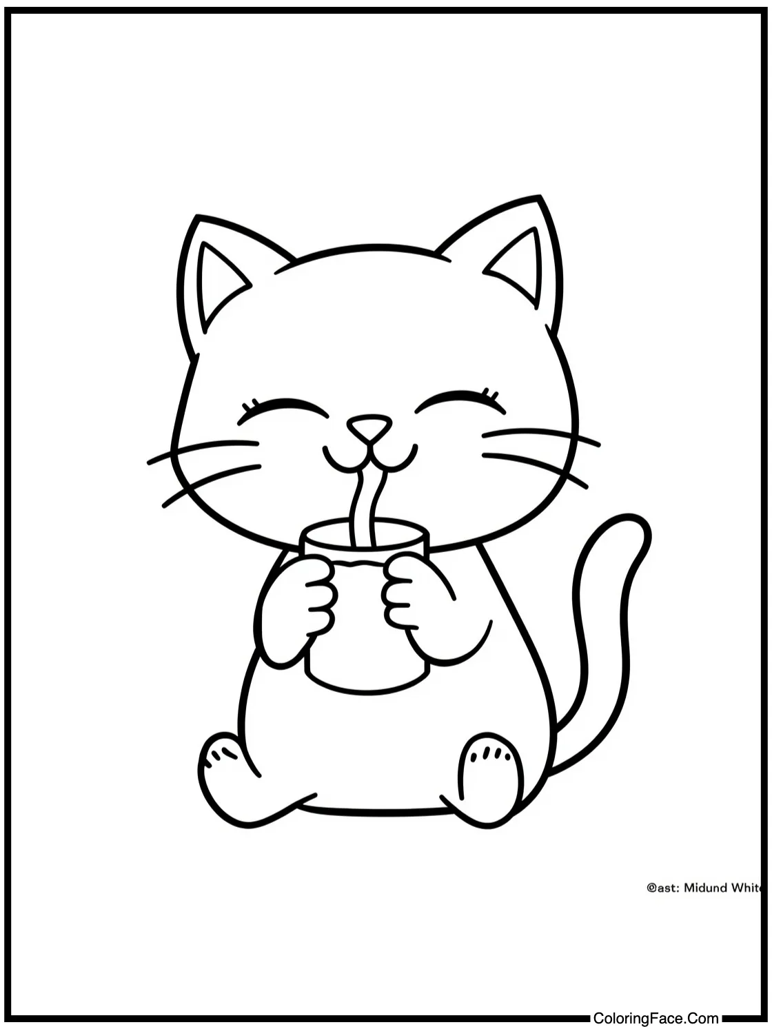 drinking milk happily