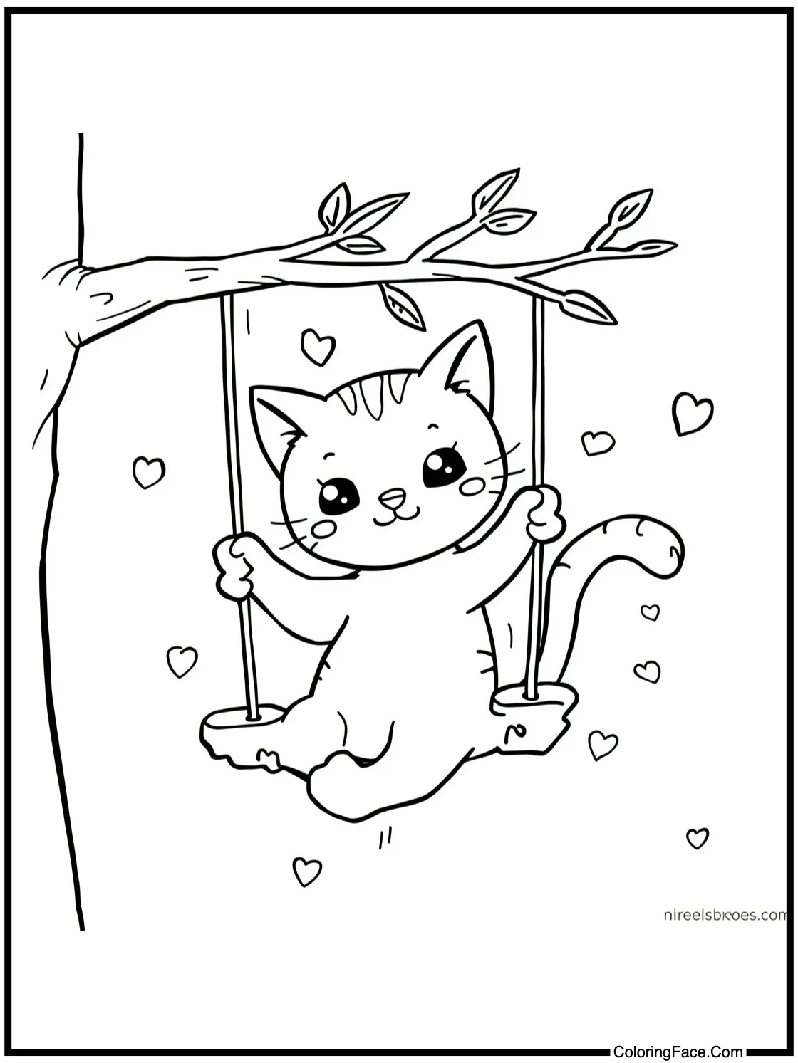 swinging on a branch