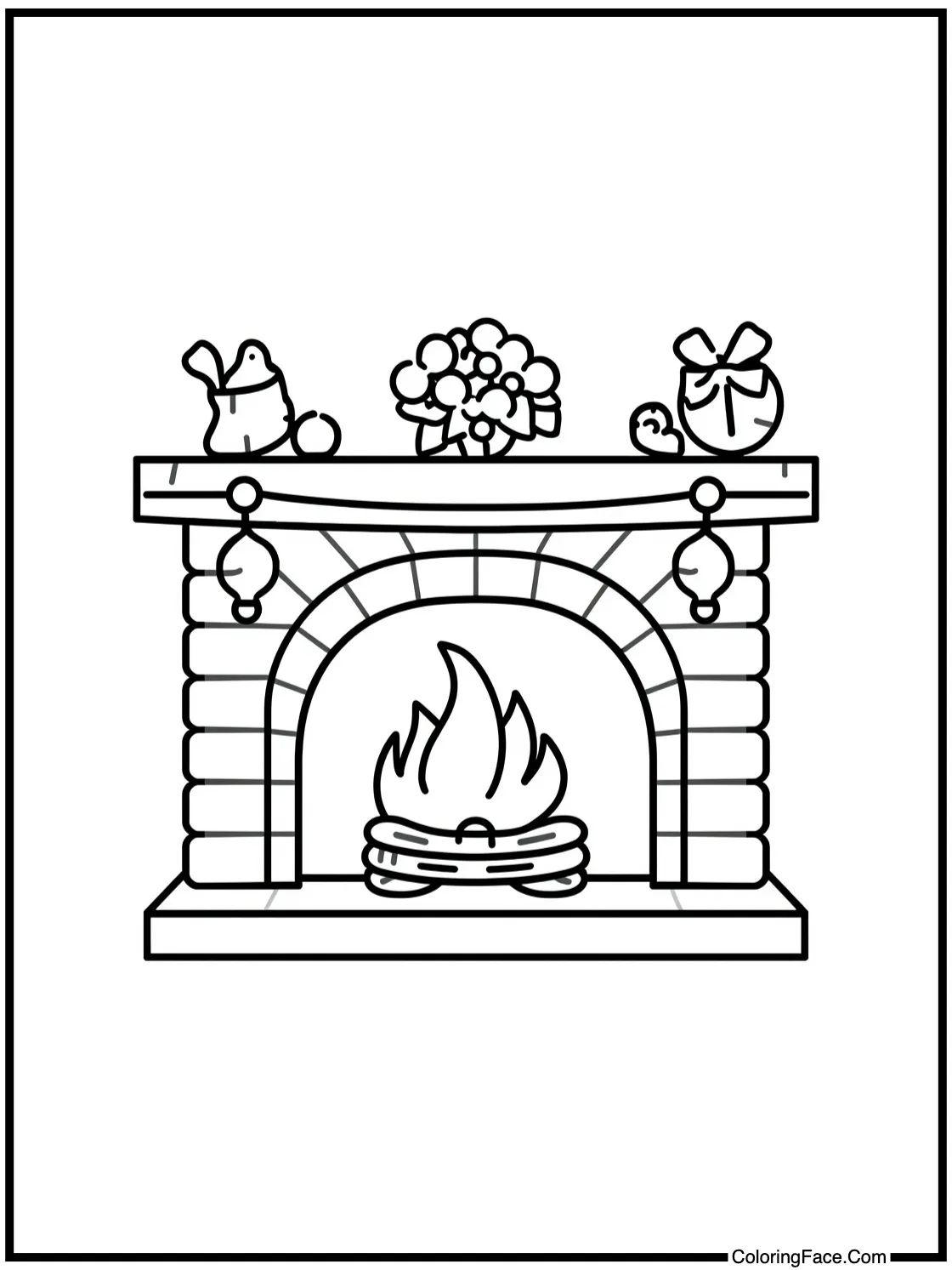 showing a cozy fireplace