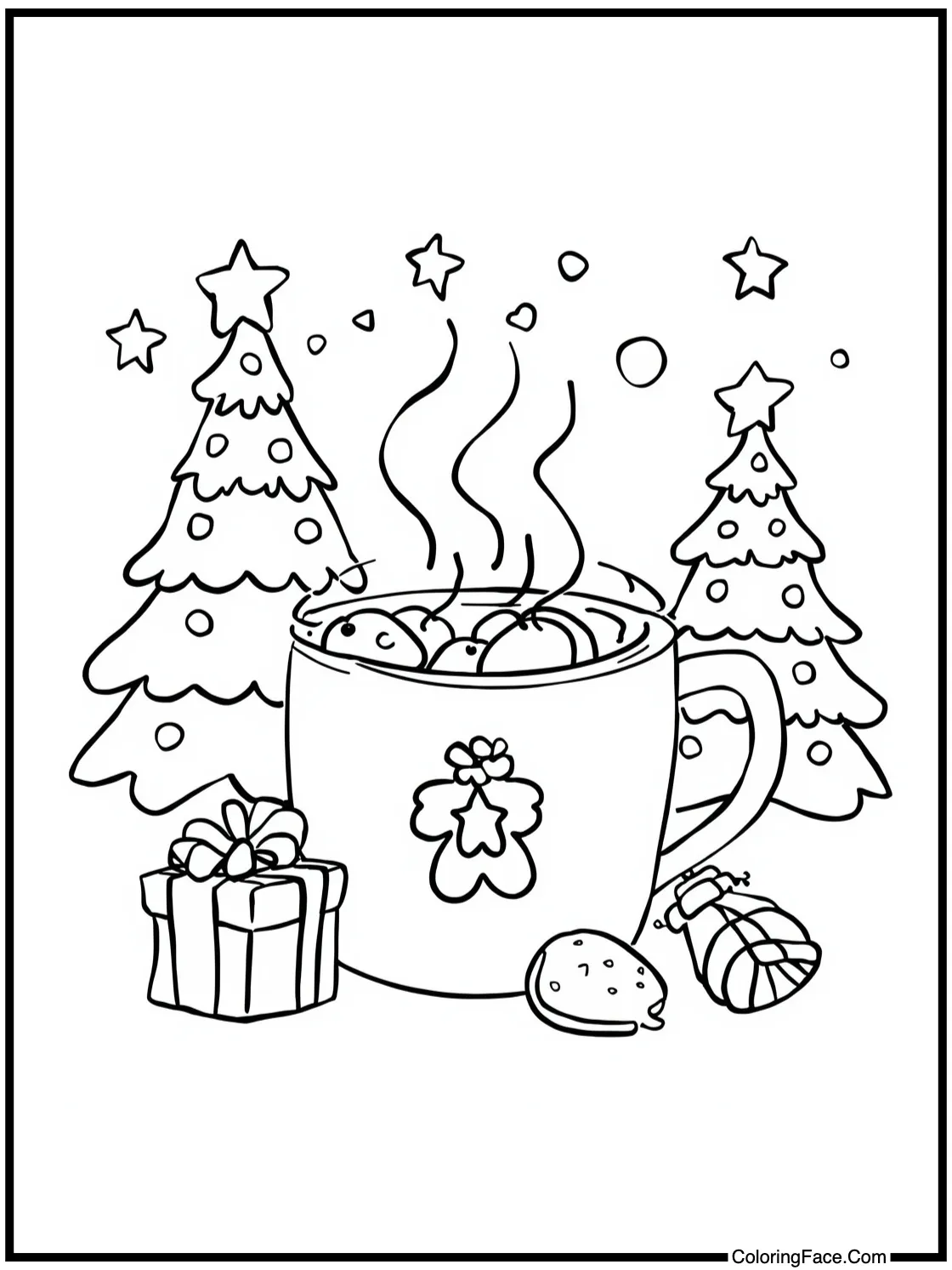 with hot cocoa scene