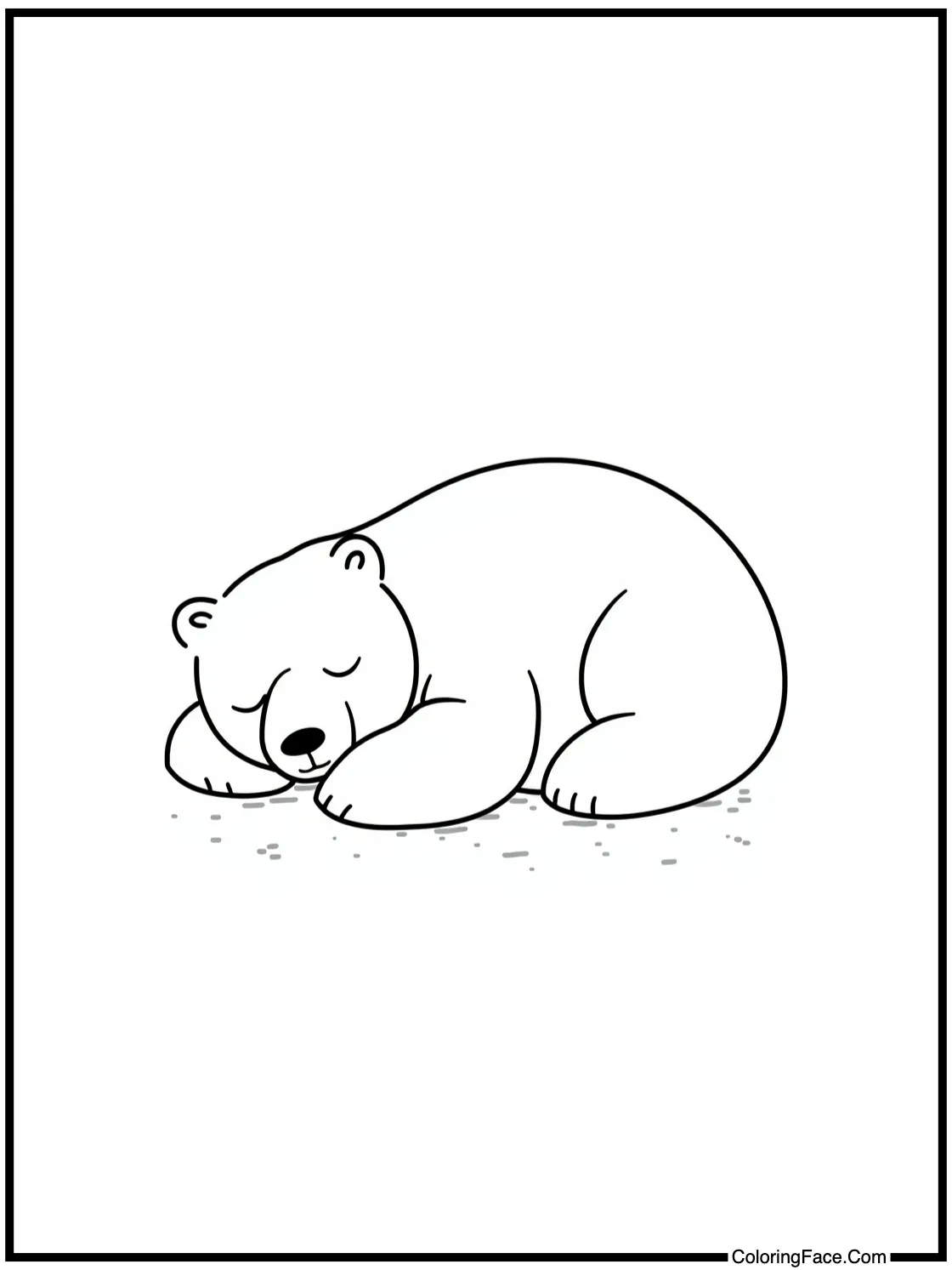 of a sleeping polar bear