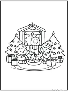 Cute christmas coloring pages