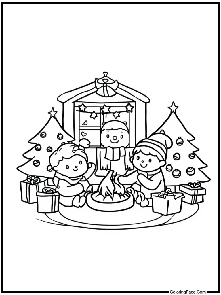 Cute christmas coloring pages