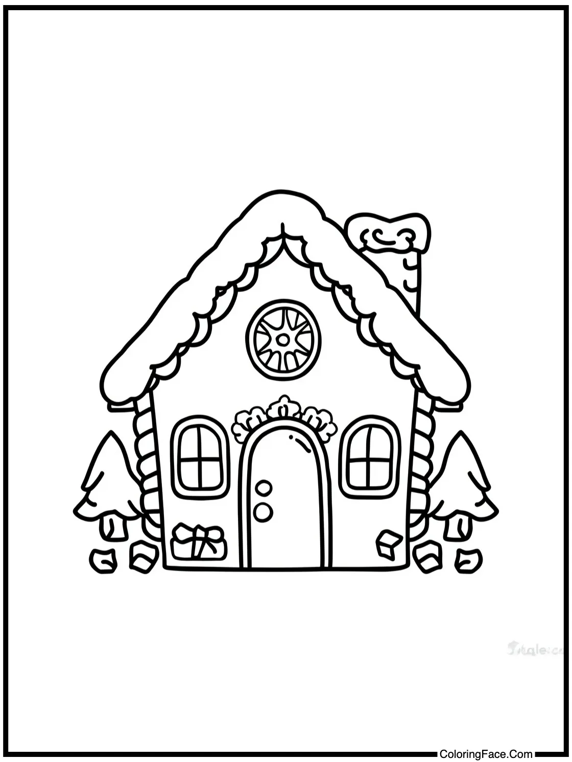 with a gingerbread house