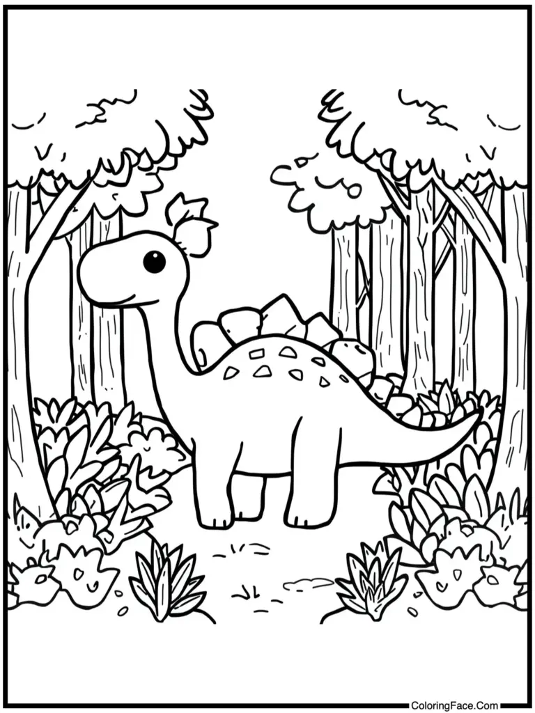 Cute dinosaur coloring pages