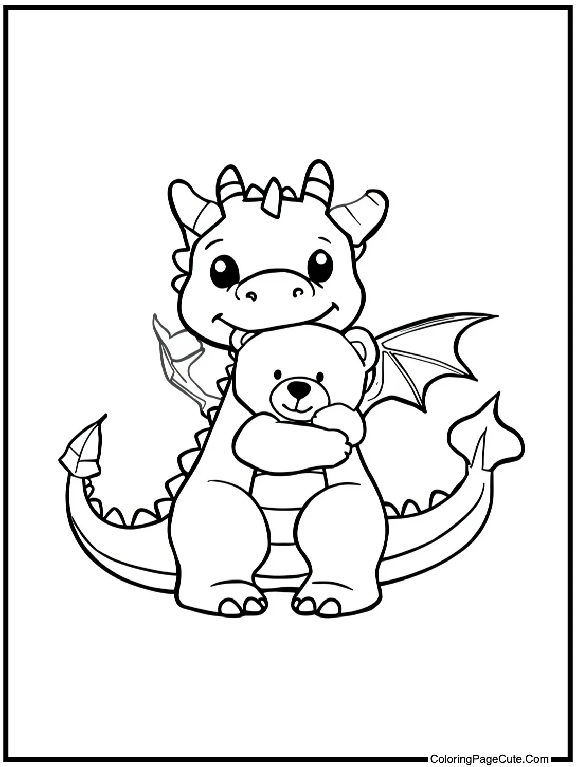 hugging a teddy bear