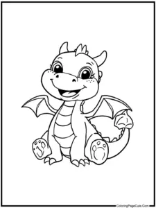 Cute dragon coloring pages