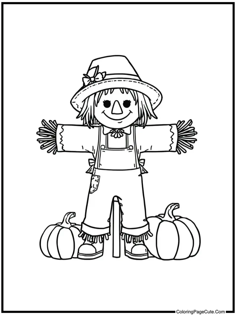 Cute fall coloring pages