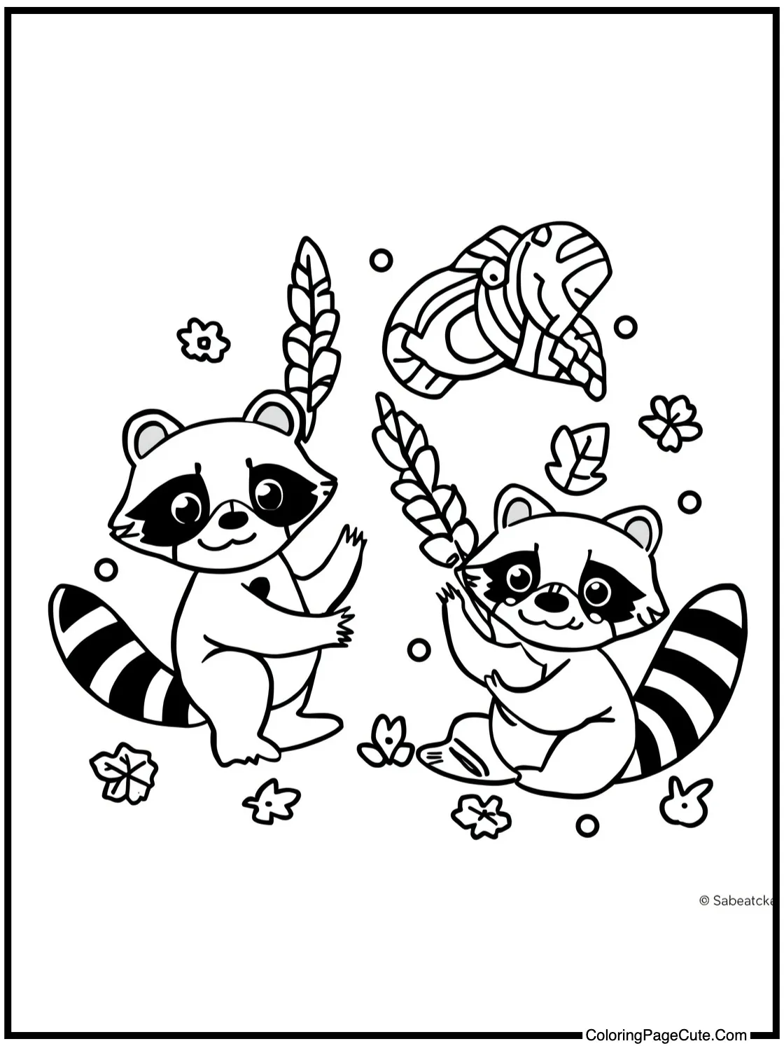 with playful raccoons