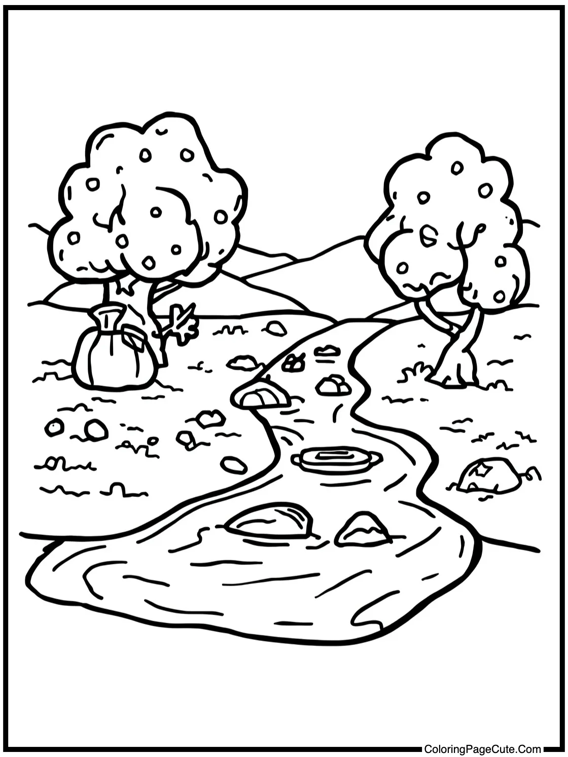 with a gentle stream