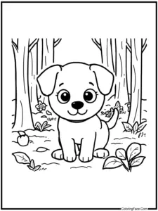 Cute puppy dog coloring pages