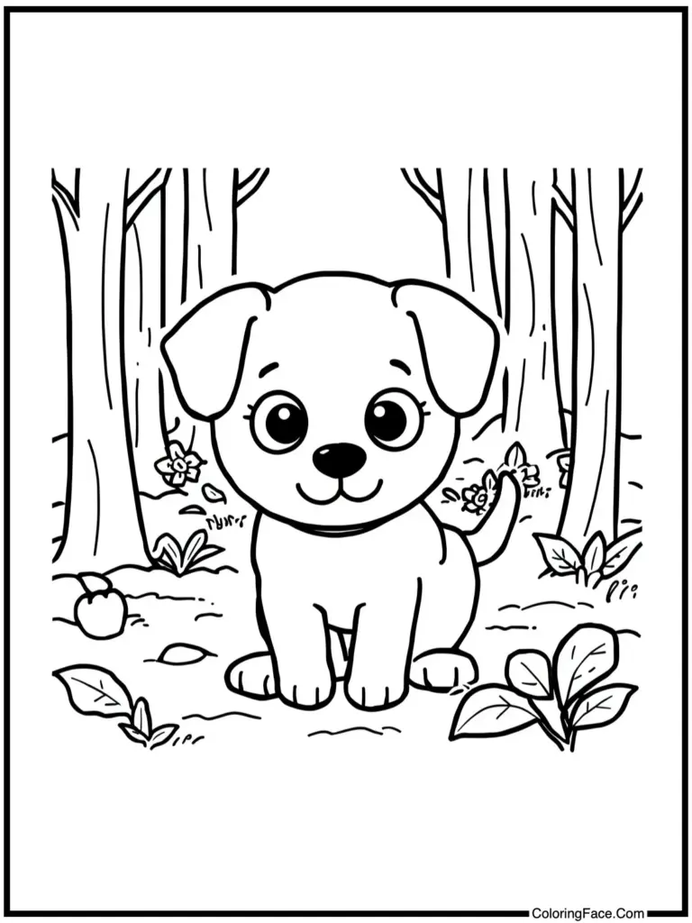 Cute puppy dog coloring pages