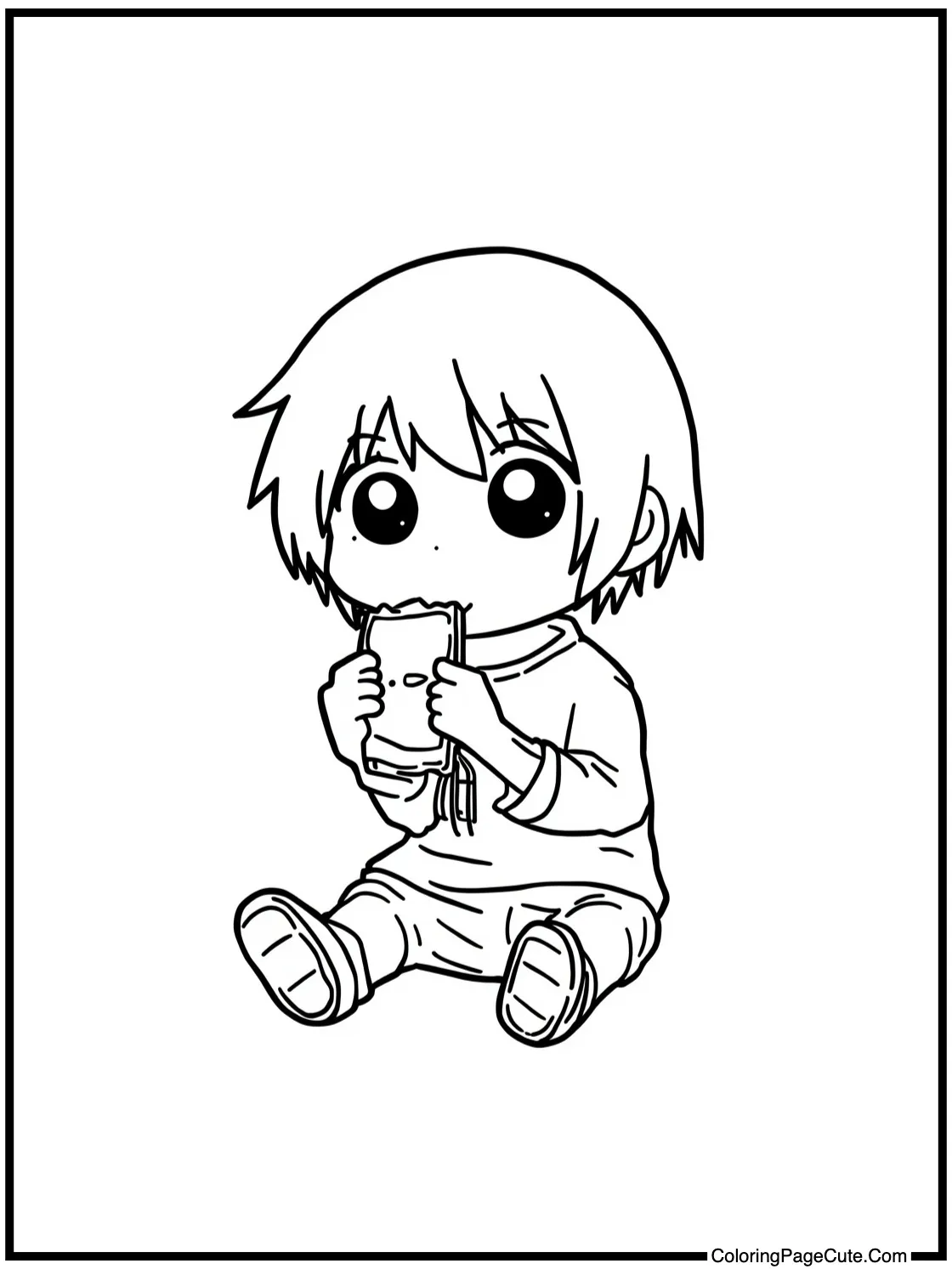Mello enjoying chocolate
