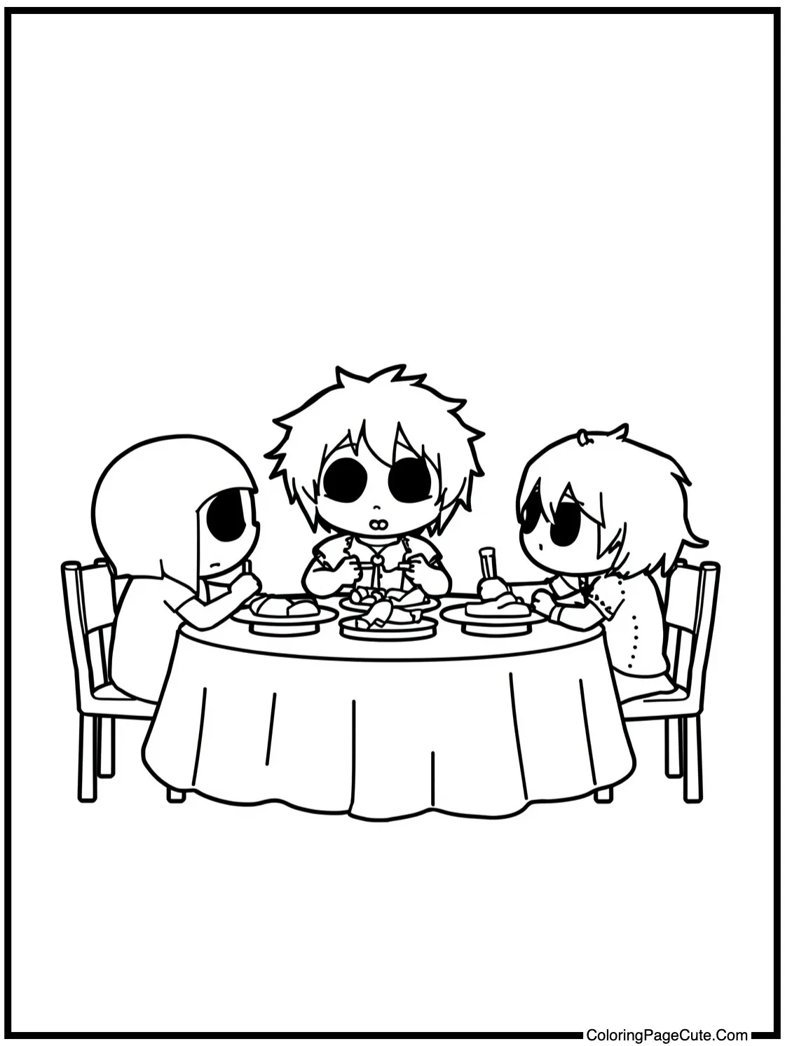 characters sharing a meal
