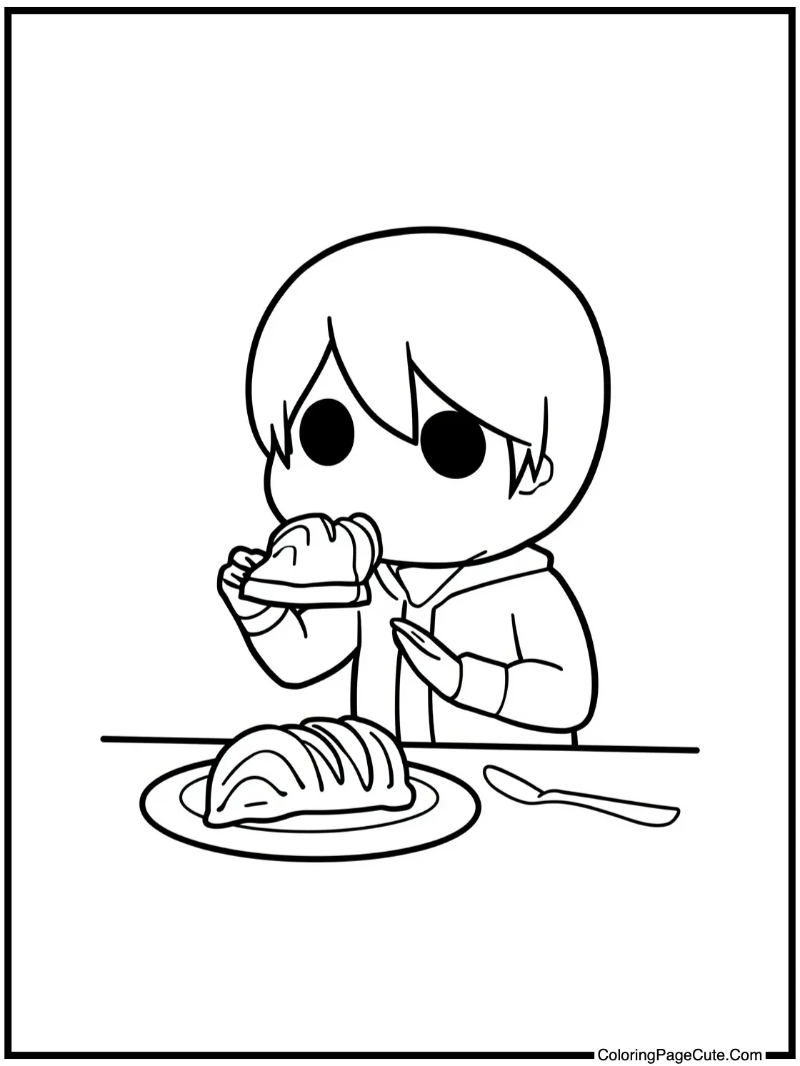 Mello eating a pastry