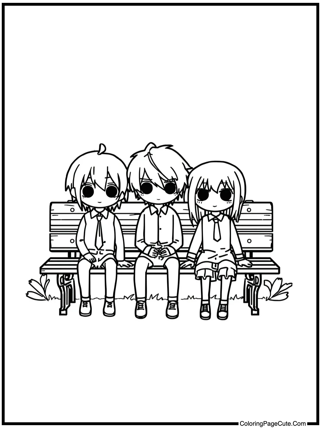 characters on a bench