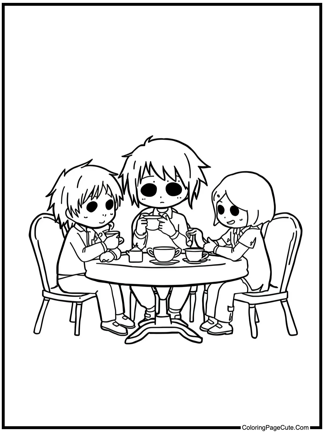 characters having tea